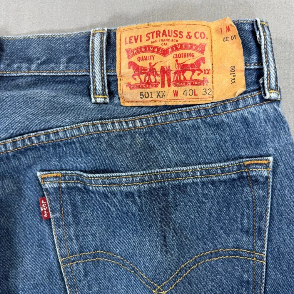 Levi's 501 XX Men's Jeans 40x32 Medium Wash Blue Denim Button Fly Made in Mexico